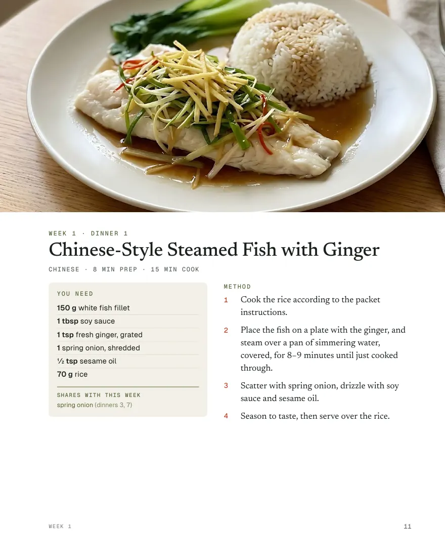 Every dish photographed page from Solo Supper: Asia