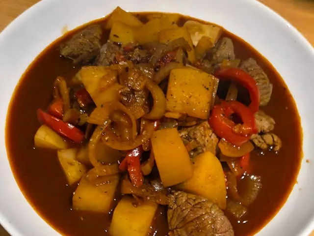 Hungarian Beef Goulash, as cooked at home