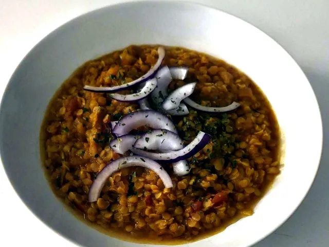 Ethiopian Spiced Red Lentil Stew, as cooked at home