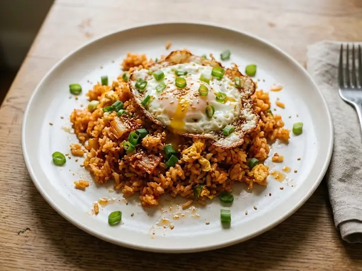 Kimchi Fried Rice with Fried Egg