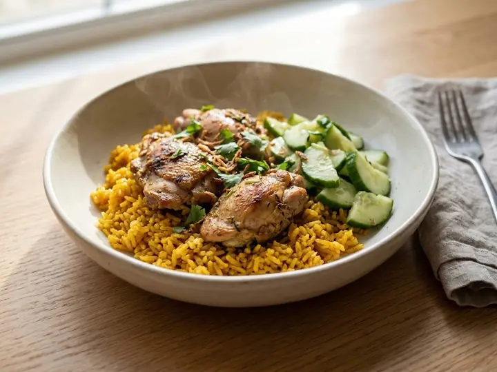 Singapore Turmeric Rice Bowl