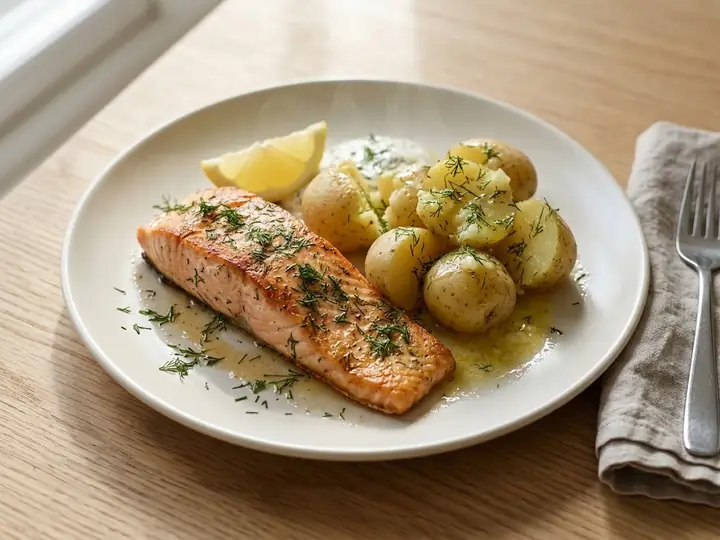 Swedish Dill Salmon with New Potatoes