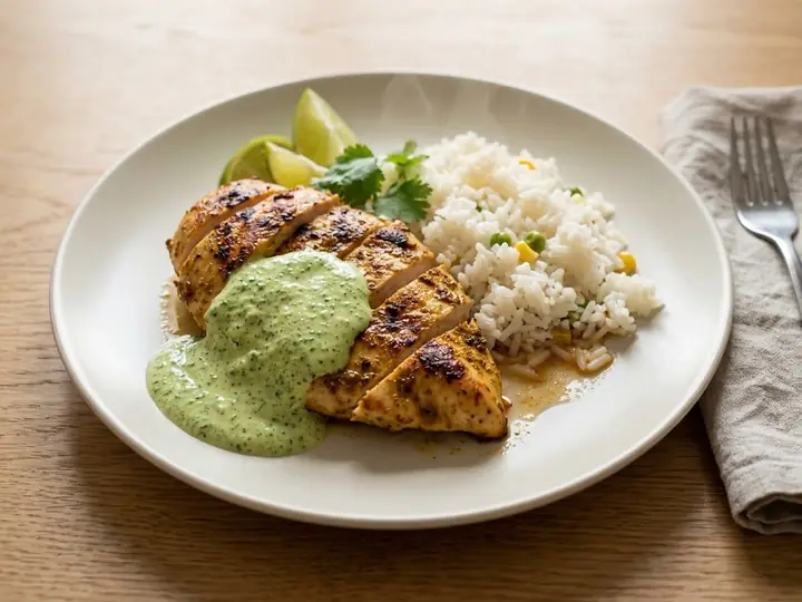 Peruvian-Style Chicken with Green Sauce