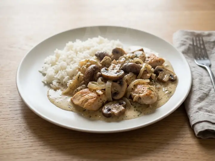 Russian-Style Chicken & Mushroom Skillet