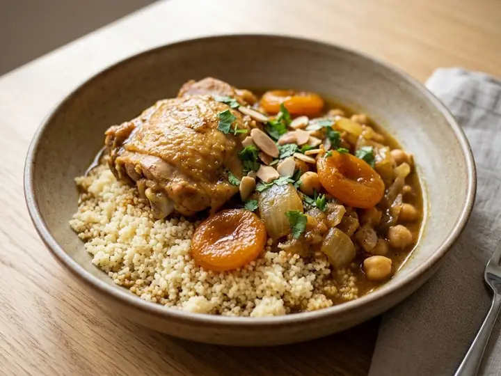 Moroccan-Style Chicken Tagine with Apricots
