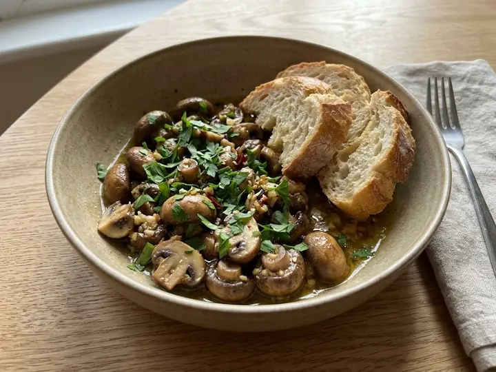 Spanish Garlic Mushrooms Tapas Bowl