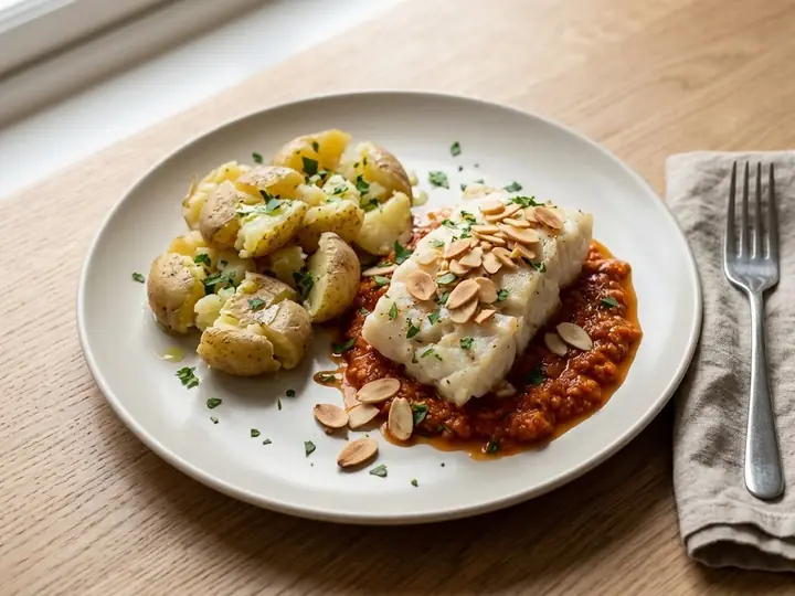 Baked Cod with Romesco