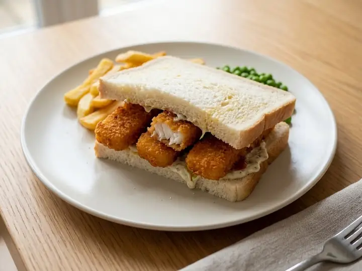 British-Style Breaded Fish Finger Sandwich