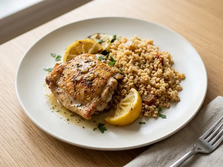 Cypriot Lemon Chicken with Bulgur