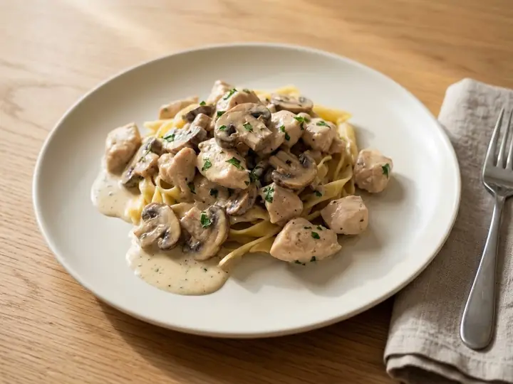 Swiss Chicken & Mushroom in Cream Sauce