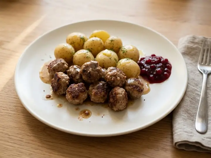 Finnish-Style Meatballs with Lingonberry