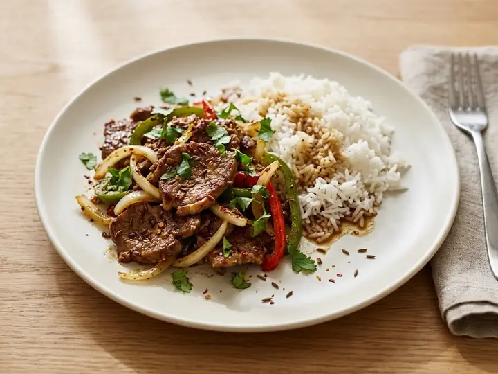 Cumin Lamb Stir-Fry with Peppers