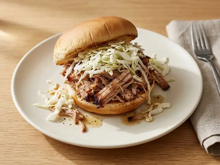 Carolina Pulled Pork Sandwich with Vinegar Slaw