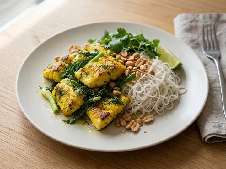 Chả Cá (Vietnamese Turmeric Dill Fish) with Rice Noodles