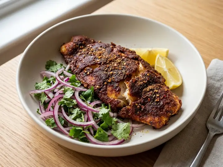 Pakistani-Style Spiced Fried Fish with Chaat Masala
