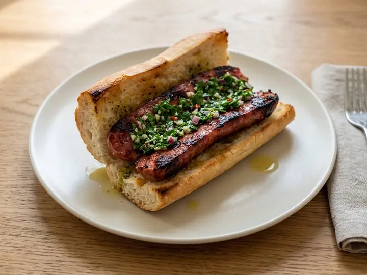 Choripán with Chimichurri