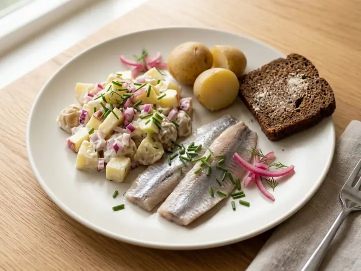 Dutch-Style Herring Salad with Pickled Onion and Apple