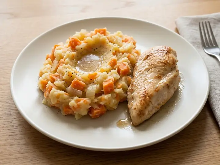 Chicken Hutspot with Carrot & Onion Mash