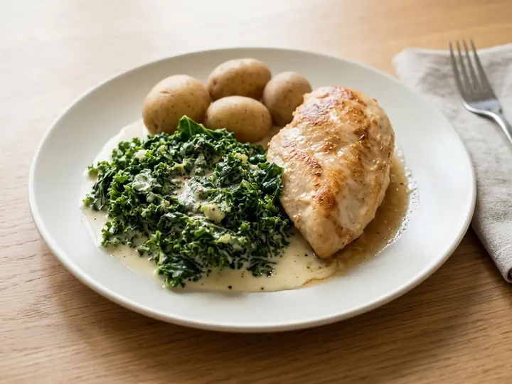 Danish Chicken with Creamed Kale