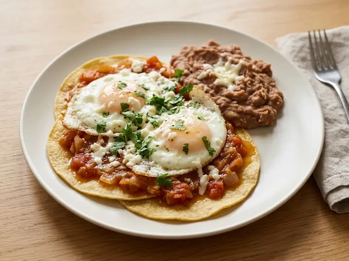 Huevos Rancheros with Refried Beans