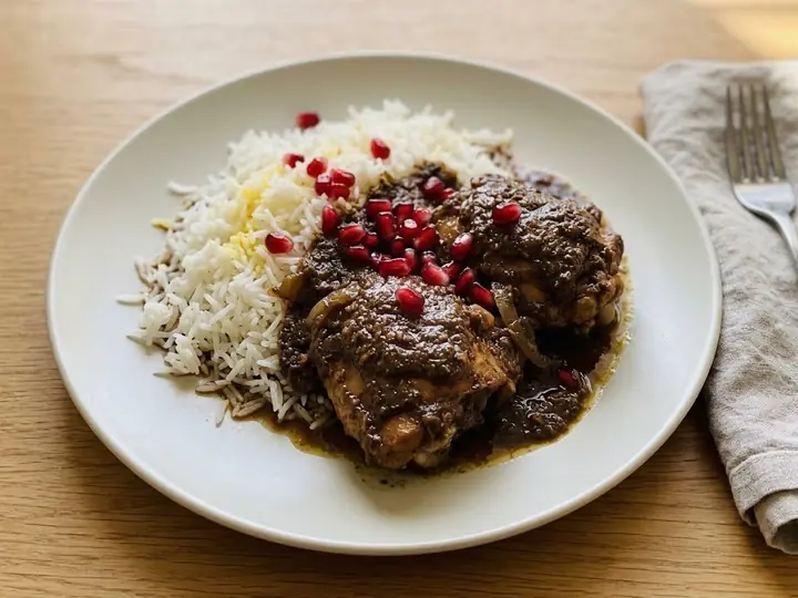 Fesenjan-Style Chicken with Pomegranate and Walnut