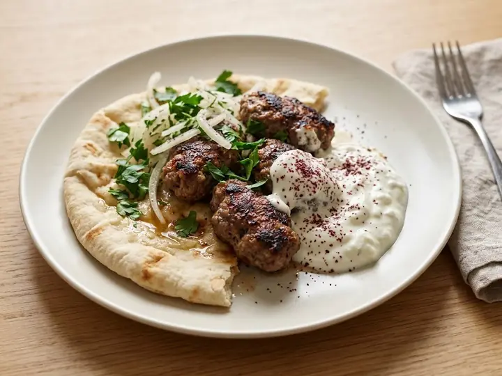 Turkish Beef Köfte with Garlic Yoghurt and Sumac