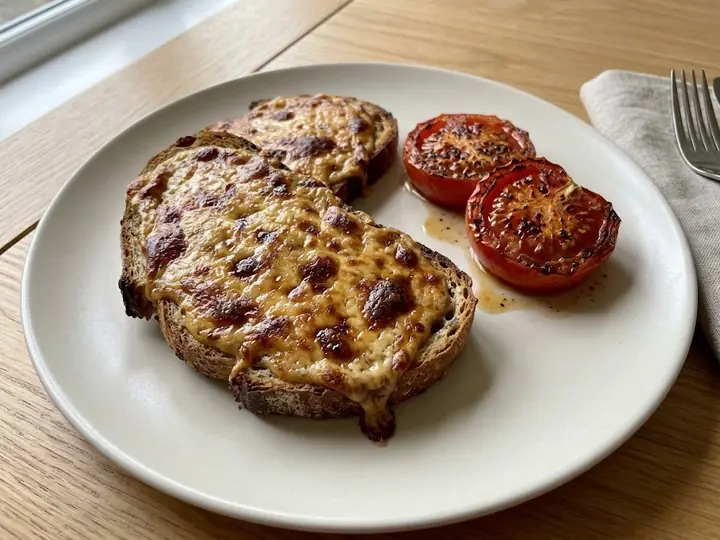 Welsh Rarebit with Grilled Tomatoes