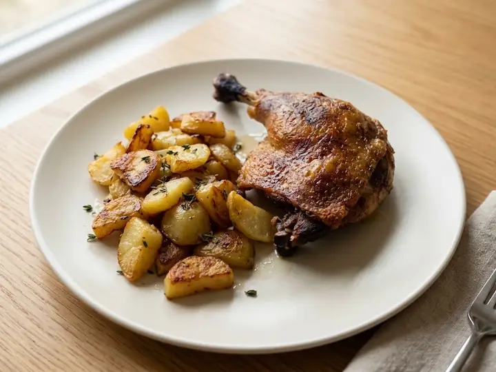 Crispy Duck Leg with Sautéed Potatoes