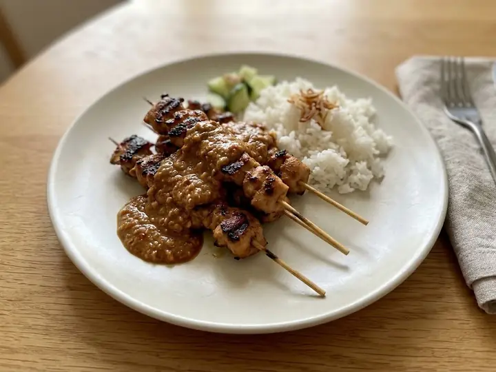 Indonesian Chicken Satay with Peanut Sauce