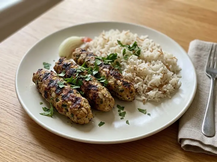 Egyptian Chicken Kofta with Rice