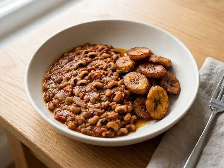 Red Red (Ghanaian Bean Stew) with Fried Plantain