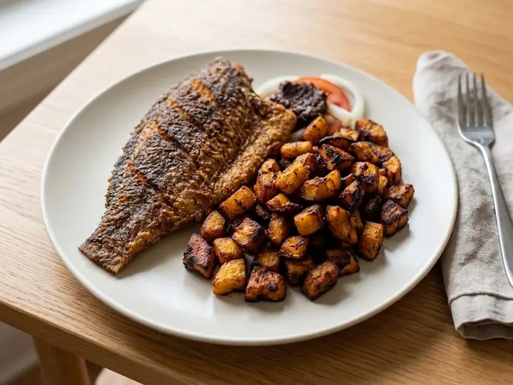 Fried Fish with Kelewele Spiced Plantain