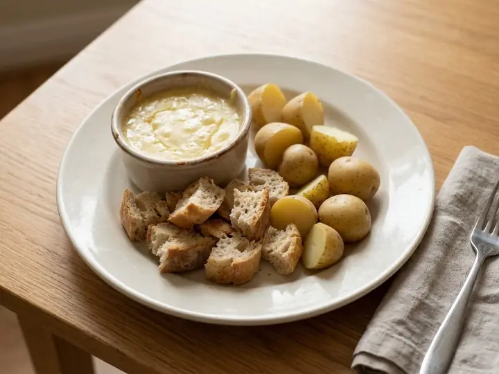 Swiss Cheese Fondue for One