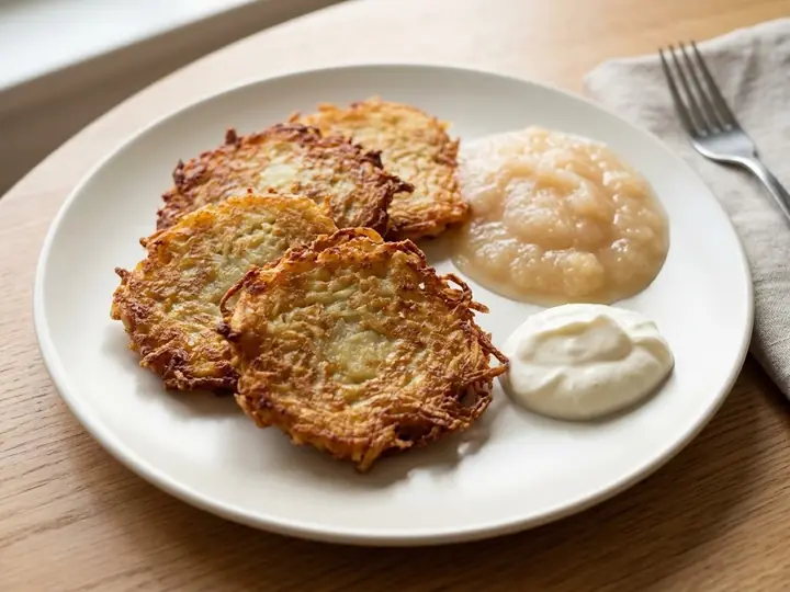 Placki (Polish Potato Pancakes) with Apple Sauce