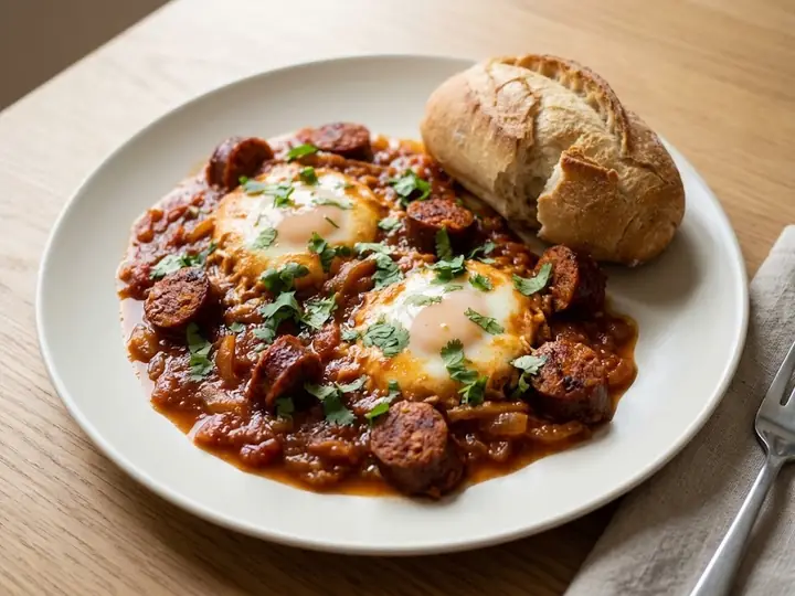 Tunisian-Style Ojja with Merguez and Eggs