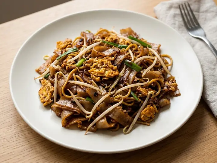 Singapore Char Kway Teow with Beansprouts