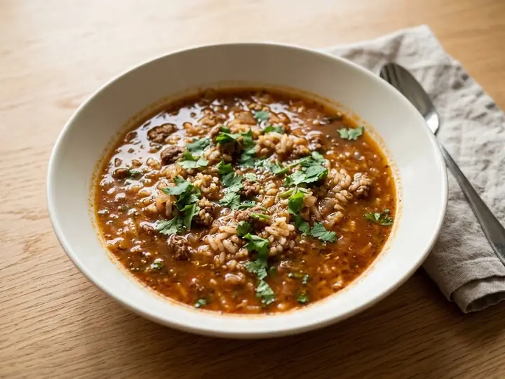 Kharcho (Georgian Beef & Rice Soup)