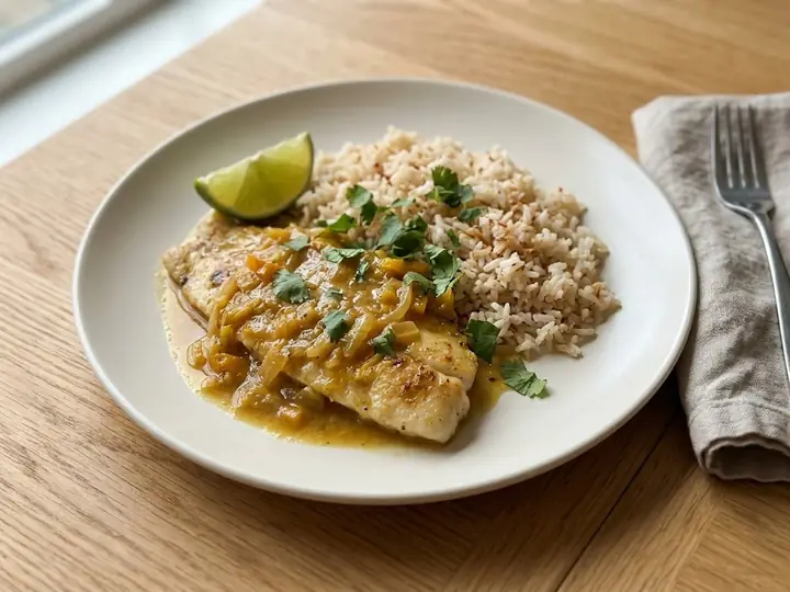 Colombian Coconut Fish with Rice