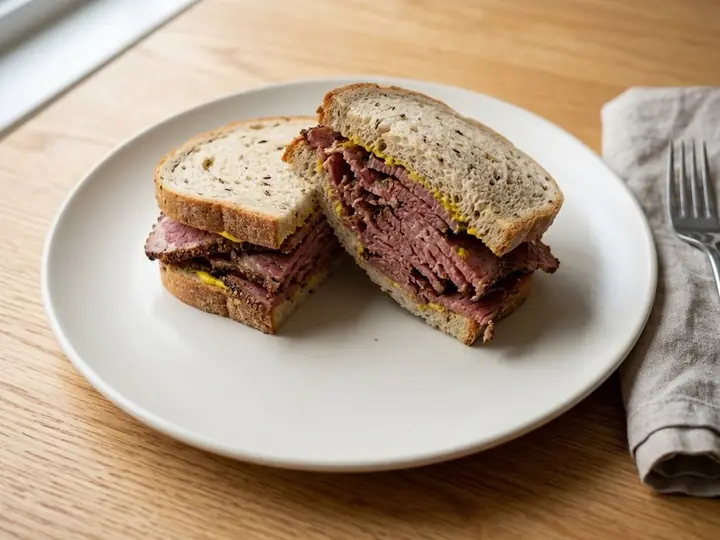 Montreal Smoked Meat Sandwich with Mustard