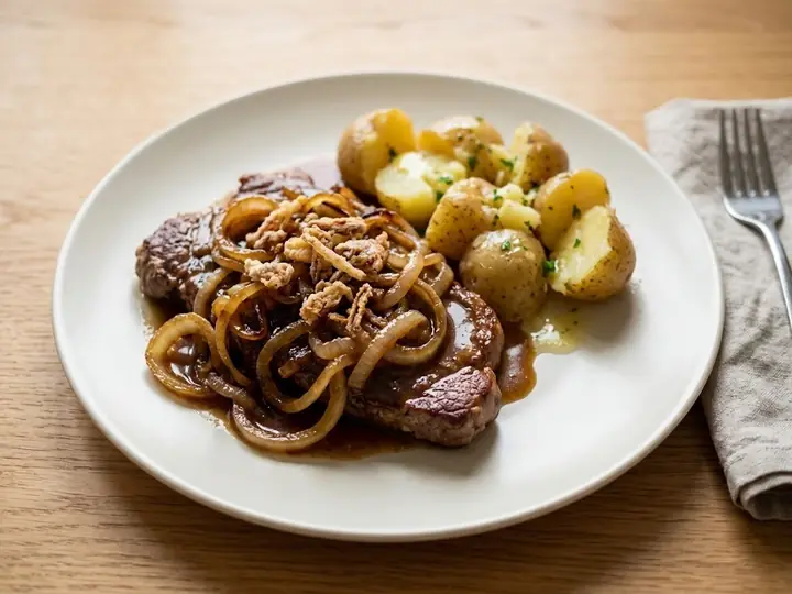 Zwiebelrostbraten (Steak with Crispy Onions)