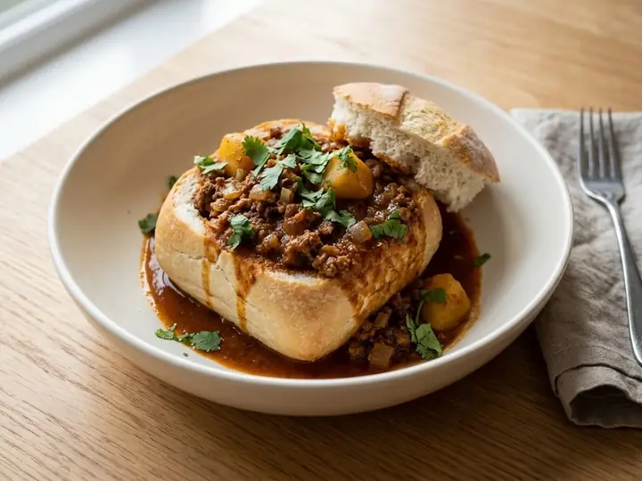 South African-Style Bunny Chow with Spiced Lamb Curry