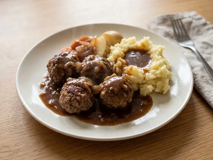 Belgian-Style Flemish Meatballs in Spiced Beer Gravy (Vlaamse Balletjes)