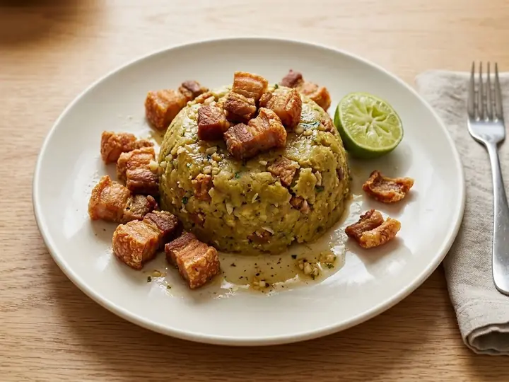 Mofongo with Garlic Pork Crackling