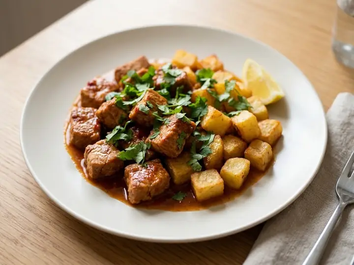 Portuguese-Style Alentejana Pork with Potatoes and Coriander