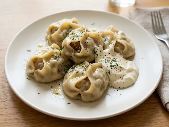 Manti Dumplings with Soured Cream