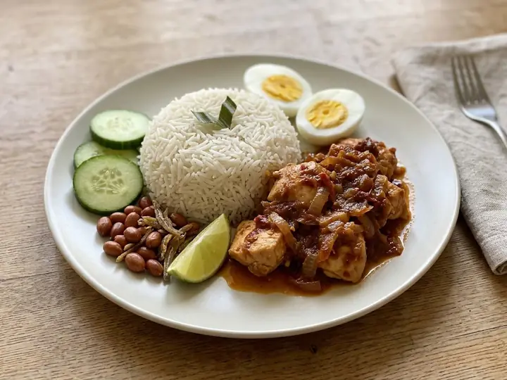 Nasi Lemak with Sambal Chicken