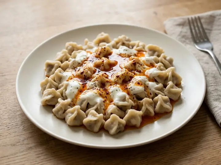 Turkish Mantı with Garlic Yoghurt and Chilli Butter