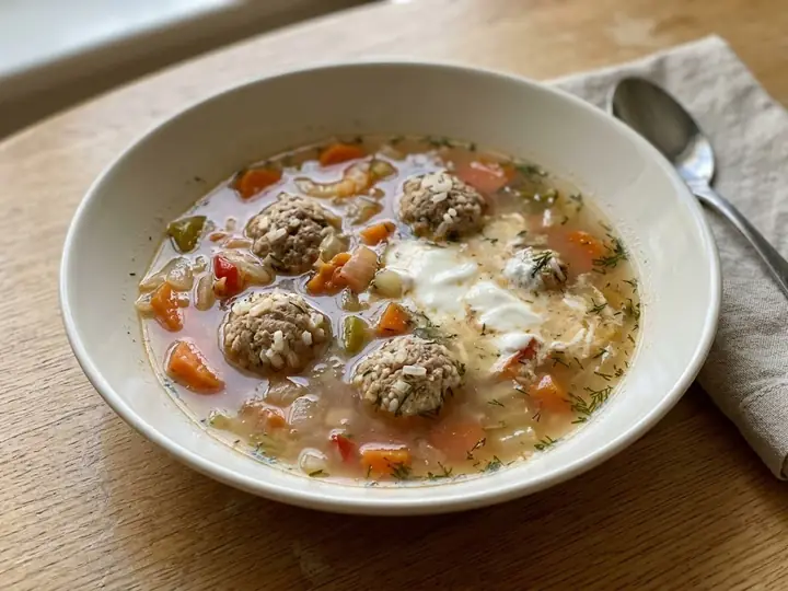 Ciorbă de Perișoare (Sour Meatball Soup)