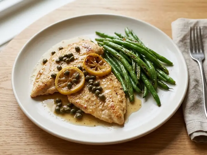 Lemon Chicken Piccata with Green Beans