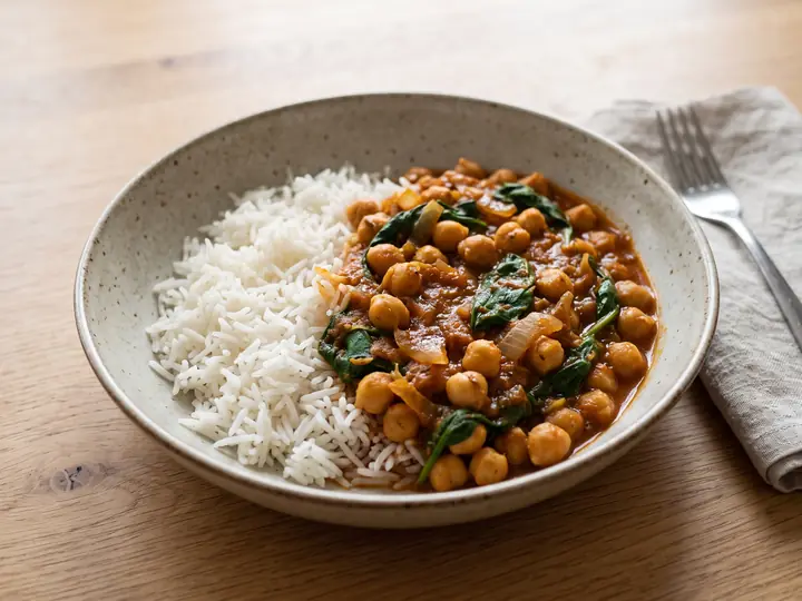 Spiced Chickpea & Spinach Curry